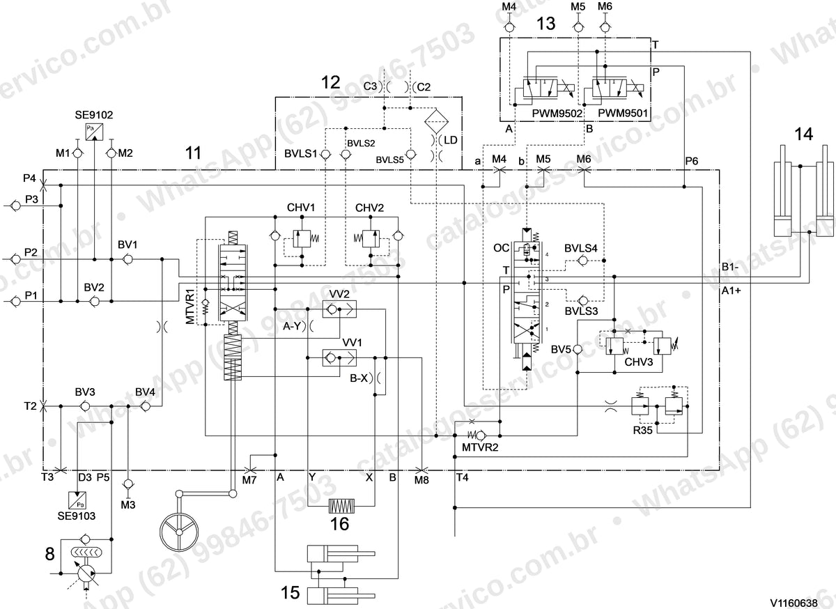 Manual de serviço Volvo A25F: ilustração técnica 2