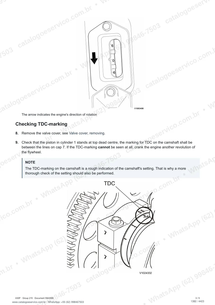 Manual de serviço Volvo A30F: página de procedimento com texto e figura (2)