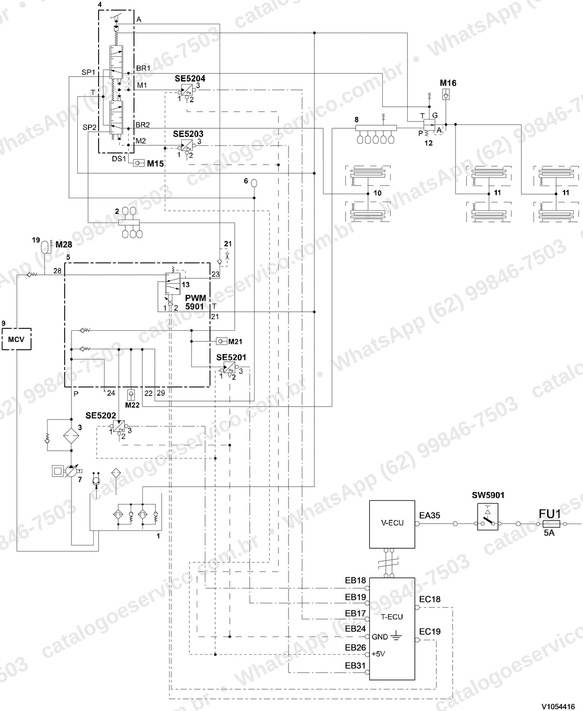 Manual de serviço Volvo A40E e A40E FS: ilustração técnica 3