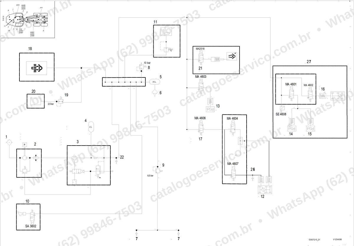 Manual de serviço Volvo A45J: ilustração técnica 1