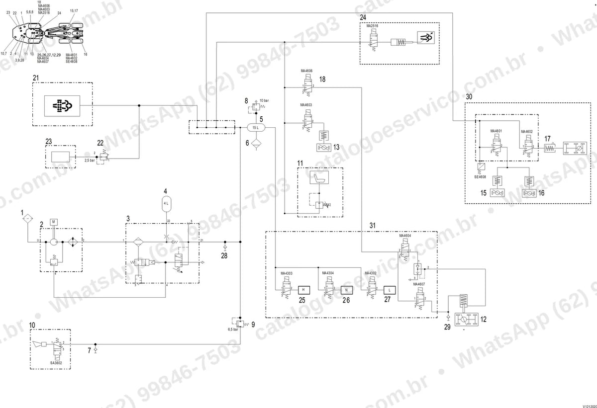 Manual de serviço Volvo A60H: ilustração técnica 2