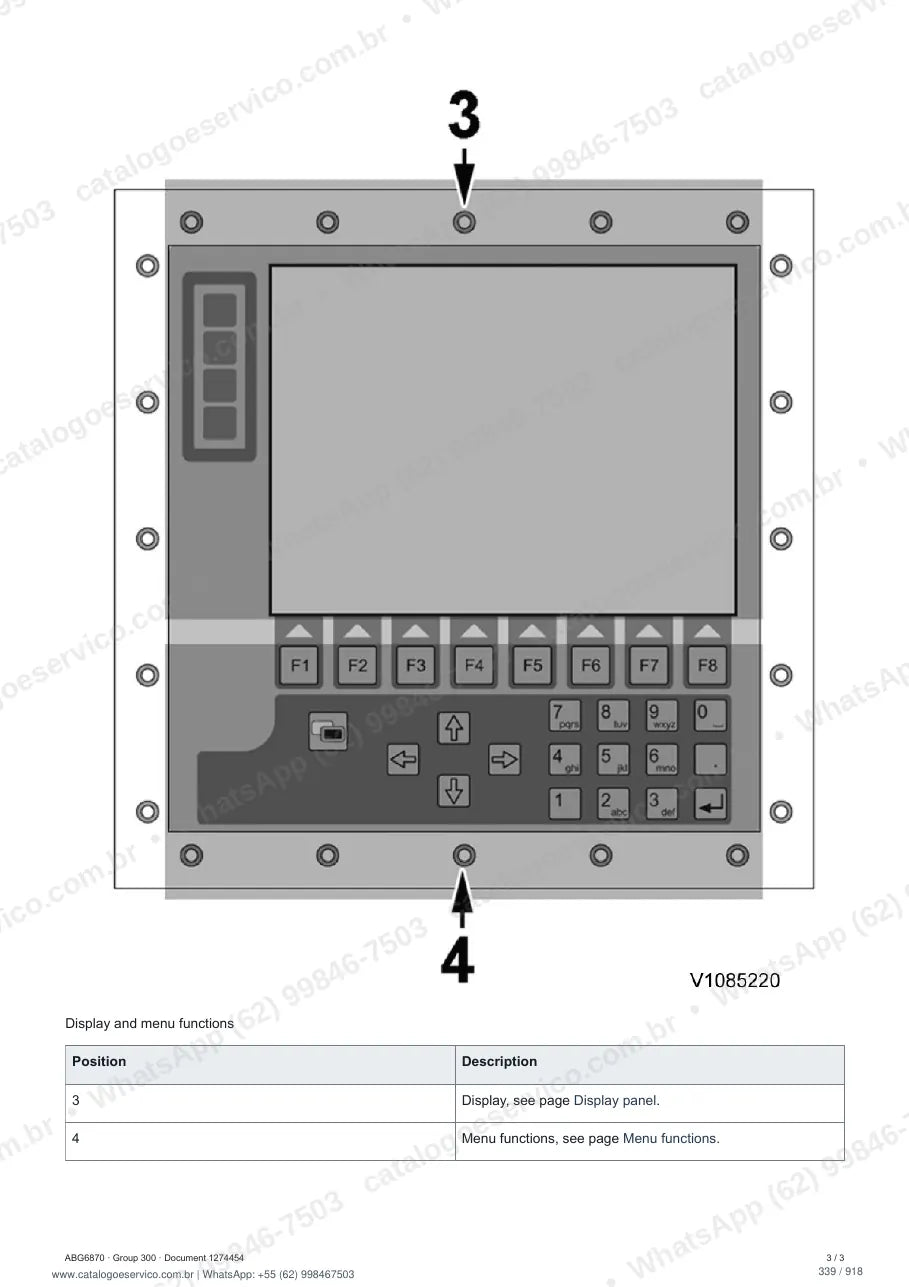 Manual de serviço Volvo ABG6870: página de procedimento com texto e figura (2)