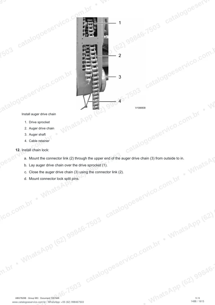 Manual de serviço Volvo ABG7820B: página de procedimento com texto e figura