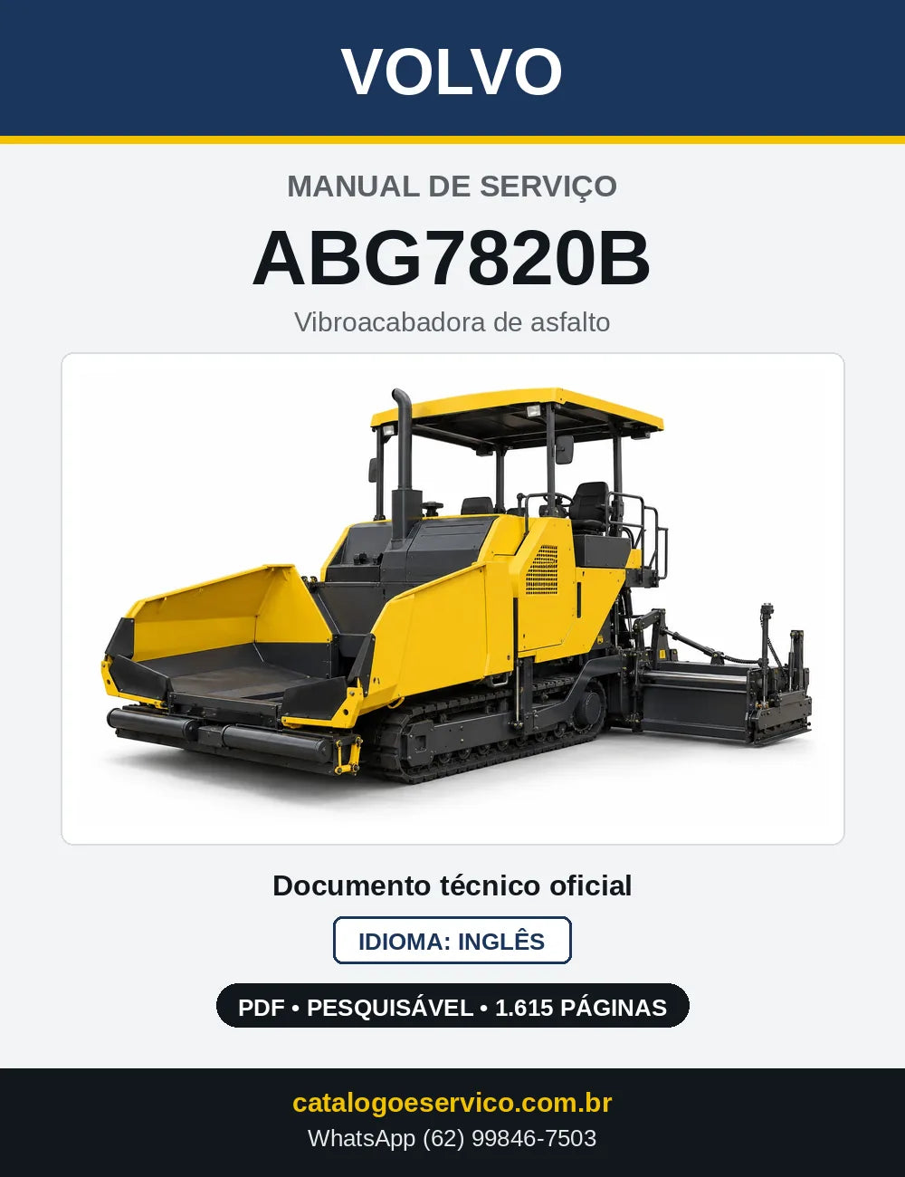 Capa do Manual de Serviço Volvo ABG7820B em PDF