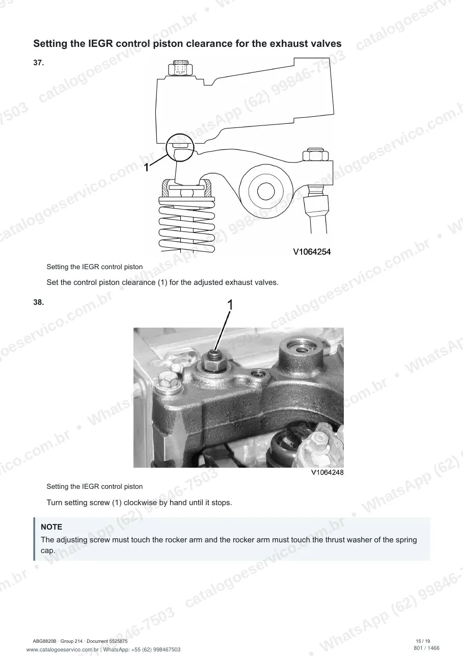 Manual de serviço Volvo ABG8820B: página de procedimento com texto e figura