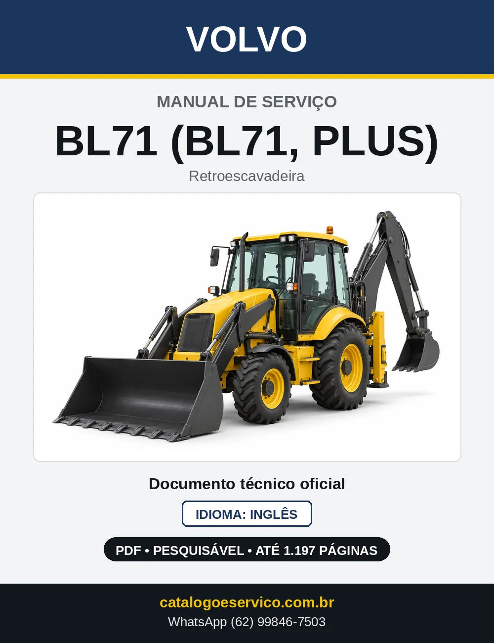 Capa do Manual de Serviço Volvo BL71 e BL71 PLUS em PDF
