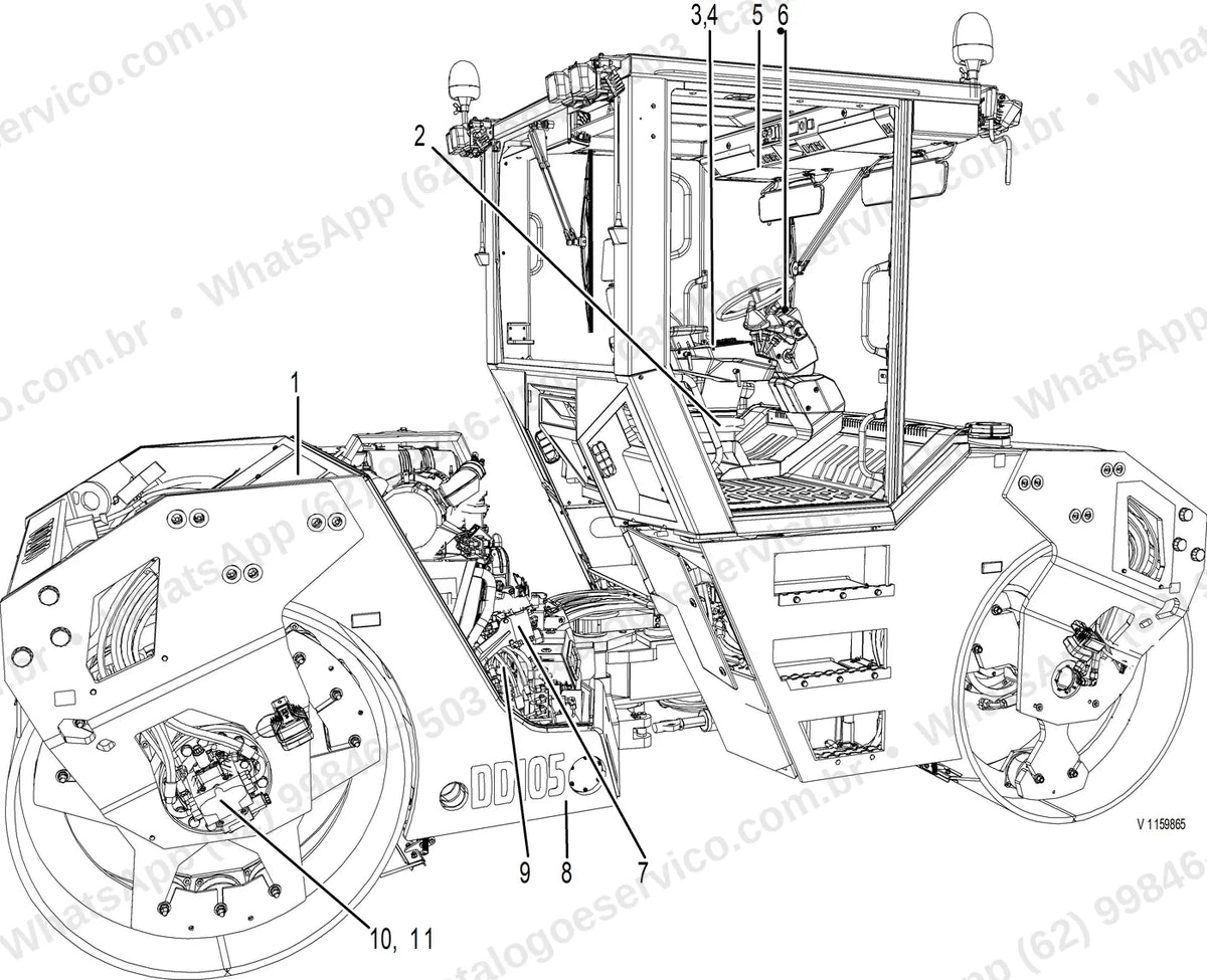 Manual de serviço Volvo DD105 e DD105 OSC: ilustração técnica 3