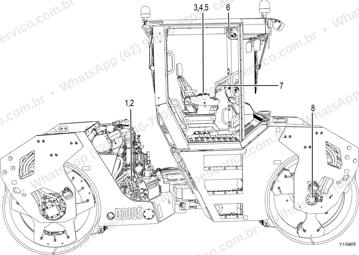 Manual de serviço Volvo DD105 e DD105 OSC: ilustração técnica 4
