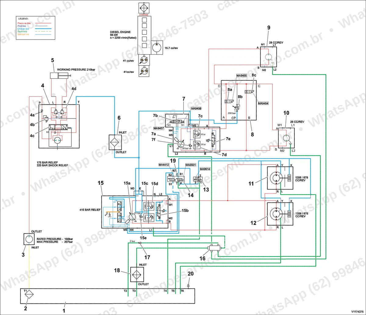 Manual de serviço Volvo DD90B: ilustração técnica 1