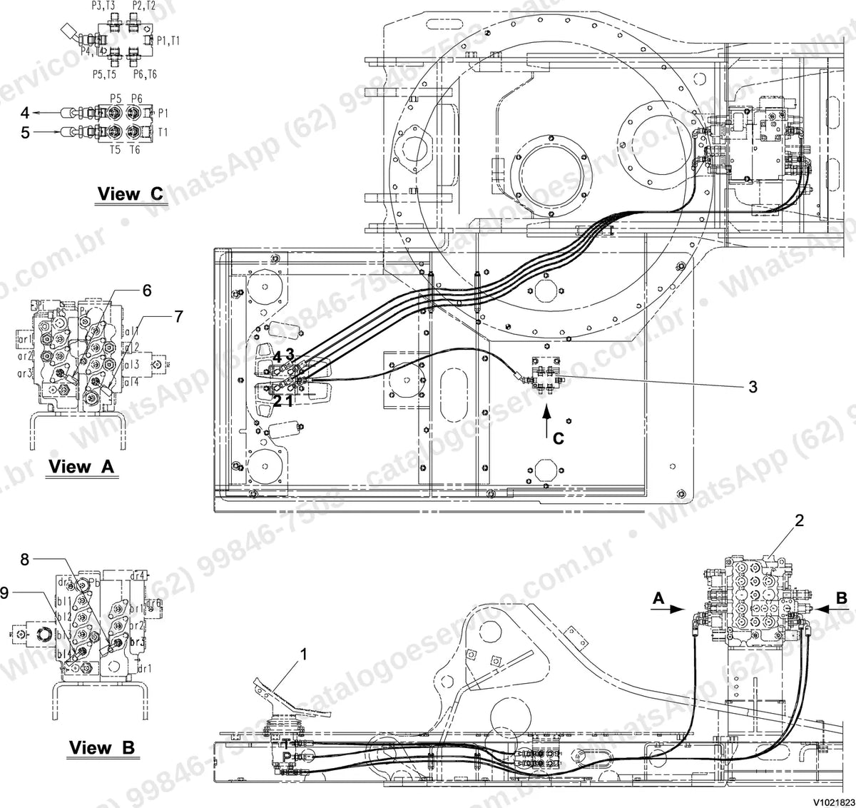 Manual de serviço Volvo EC135B LC: ilustração técnica 3