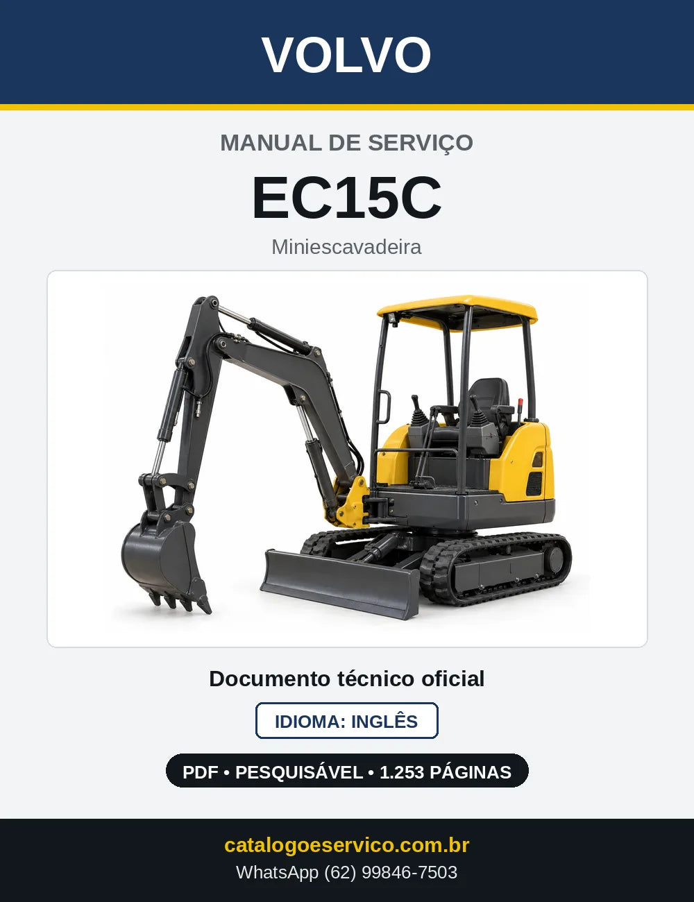 Capa do Manual de Serviço Volvo EC15C em PDF