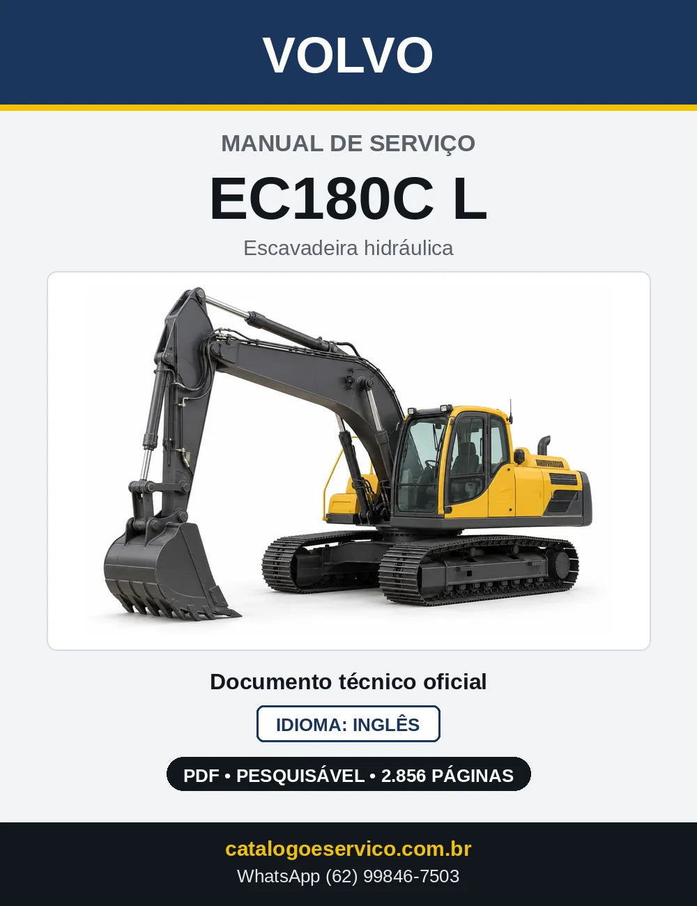 Capa do Manual de Serviço Volvo EC180C L em PDF