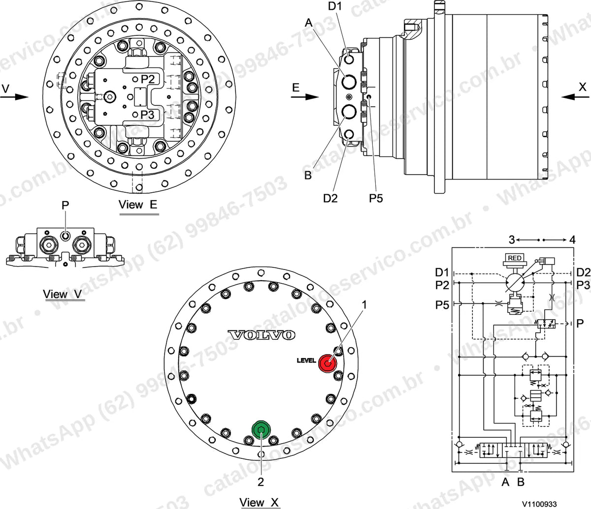 Manual de serviço Volvo EC180D L: ilustração técnica 4