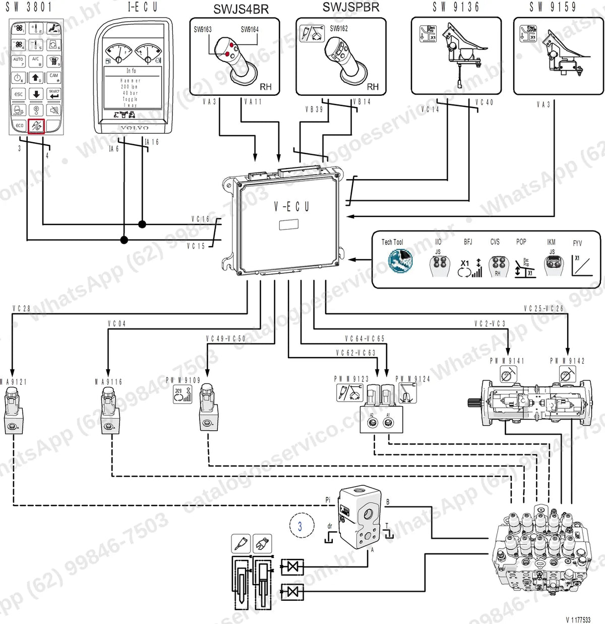 Manual de serviço Volvo EC200D AG: ilustração técnica 2