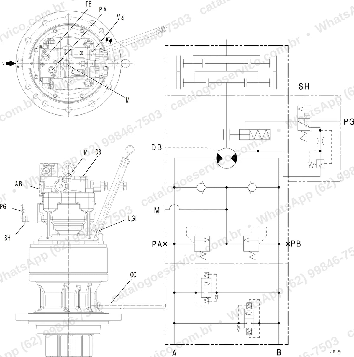 Manual de serviço Volvo EC210E (B, LHDS, S): ilustração técnica 3