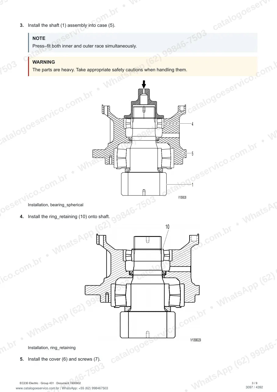 Manual de serviço Volvo EC230 Electric: página de procedimento com texto e figura (2)