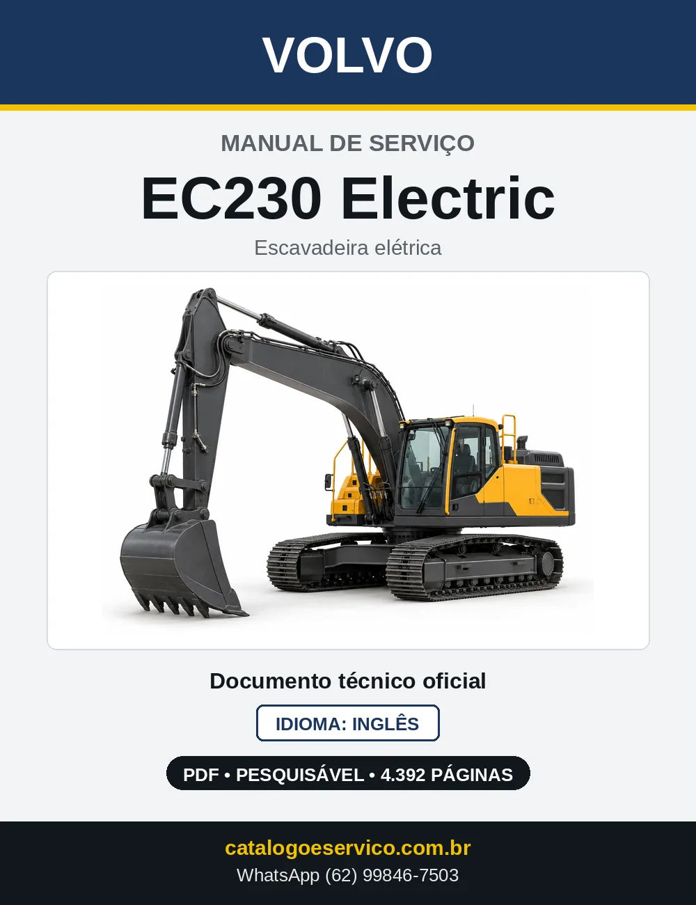 Capa do Manual de Serviço Volvo EC230 Electric em PDF