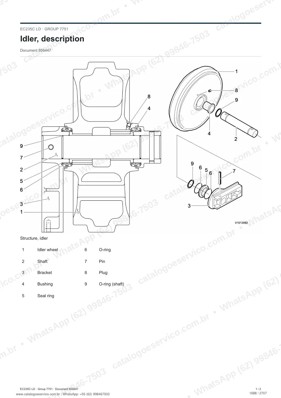 Manual de serviço Volvo EC235C (LD, NL): página de procedimento com texto e figura