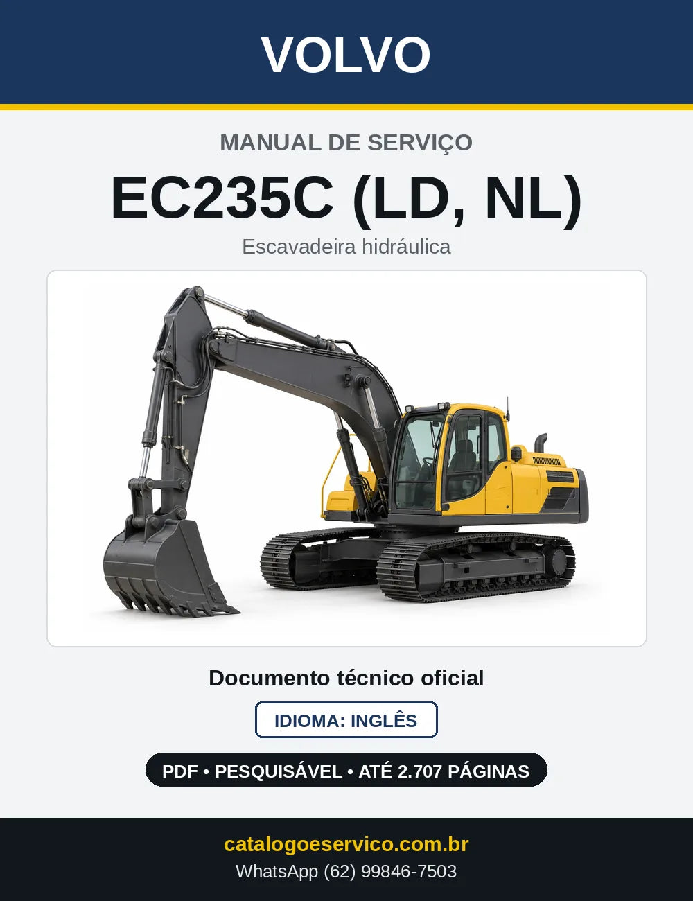 Capa do Manual de Serviço Volvo EC235C (LD, NL) em PDF