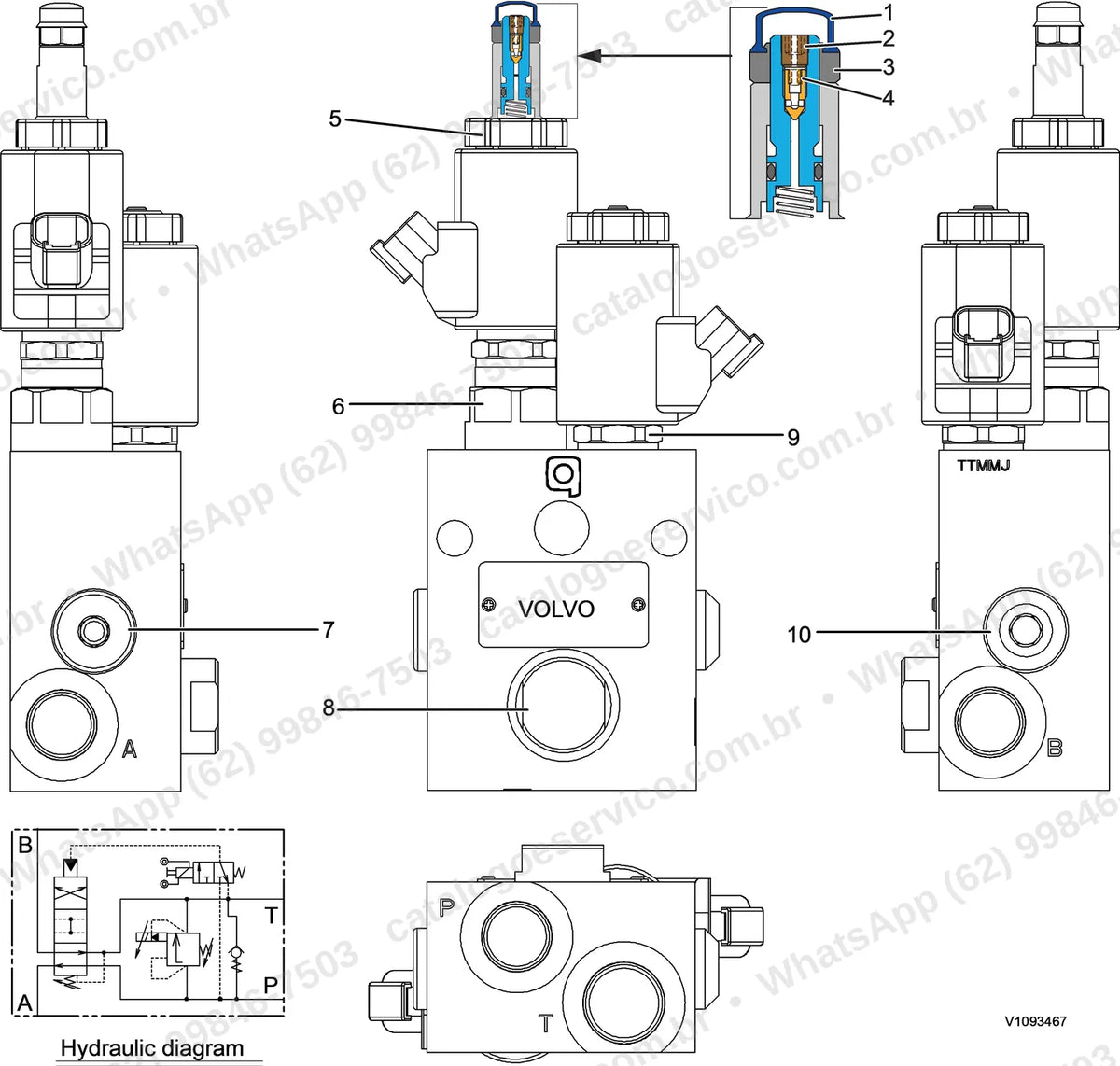 Manual de serviço Volvo EC340D L: ilustração técnica 1