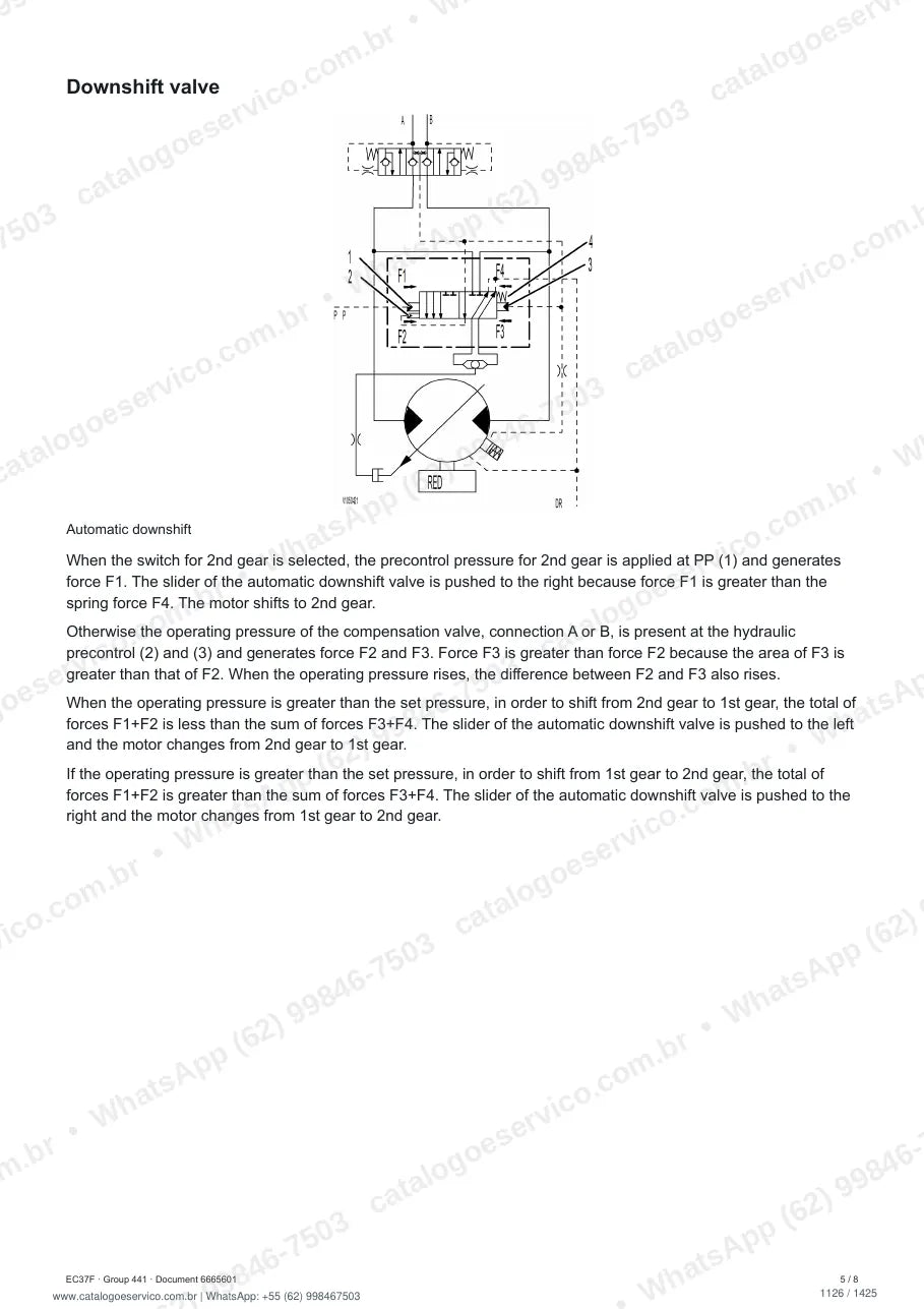 Manual de serviço Volvo EC37F: página de procedimento com texto e figura