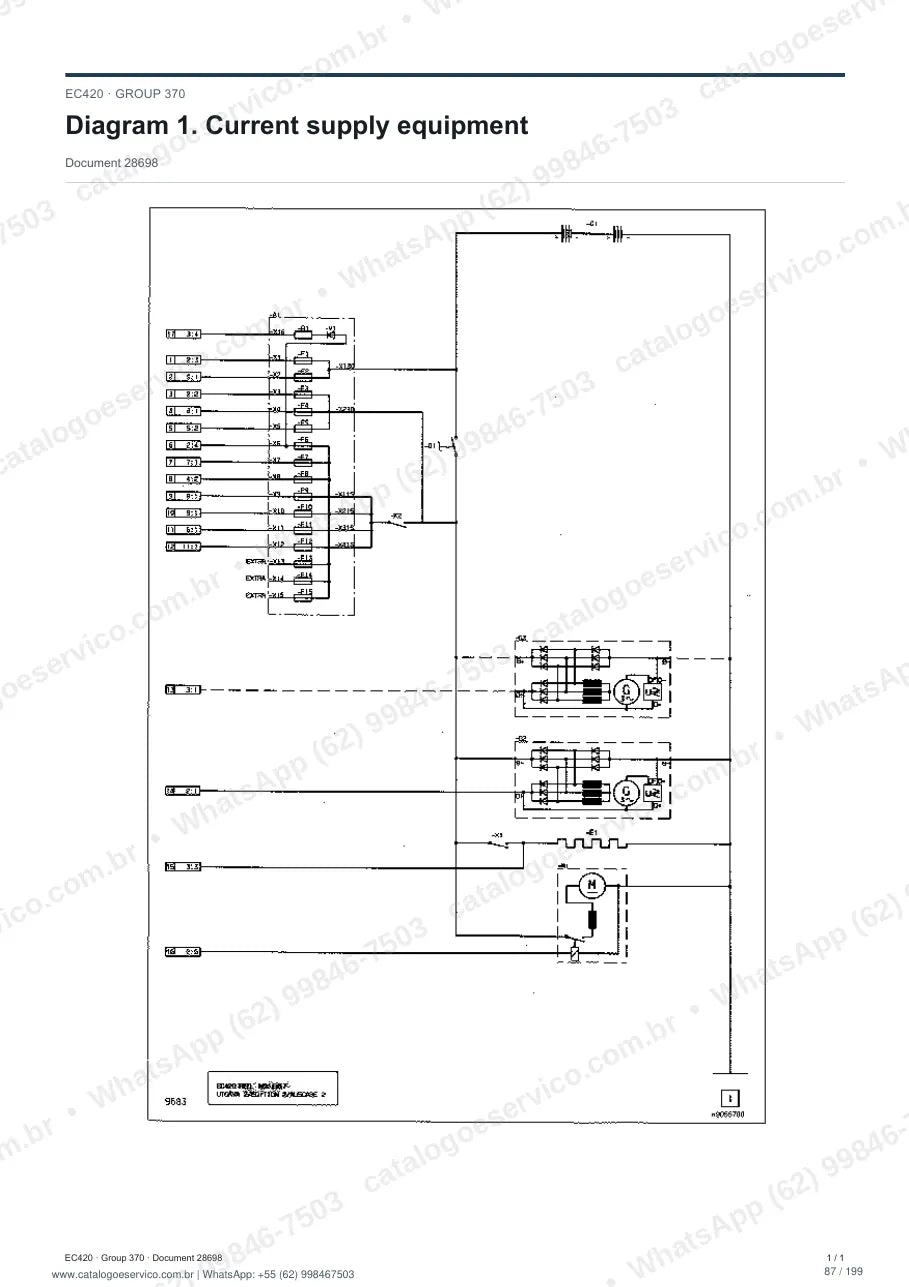 Manual de serviço Volvo EC420: página de procedimento com texto e figura (2)