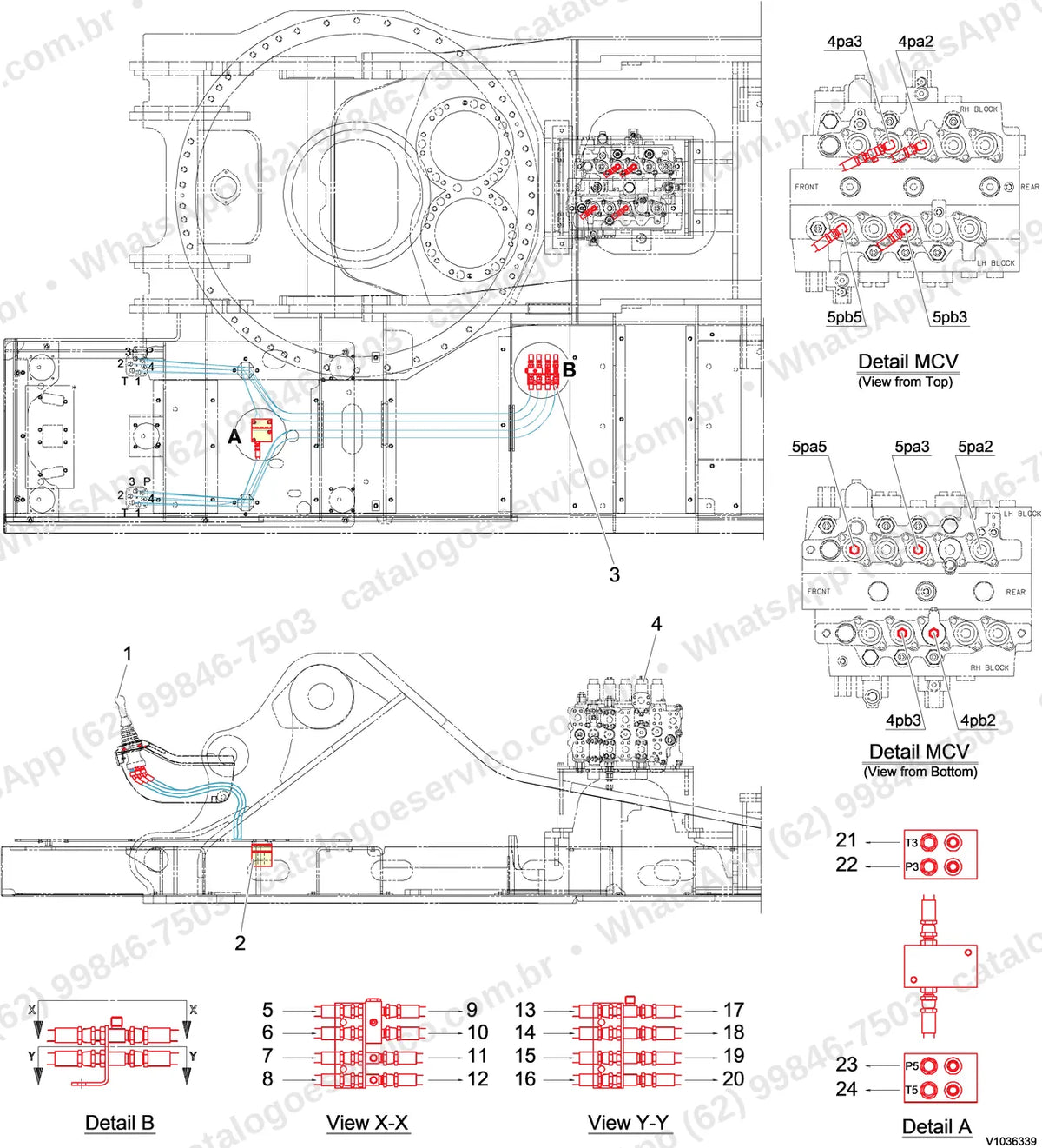 Manual de serviço Volvo EC700B (HR, LC): ilustração técnica 1