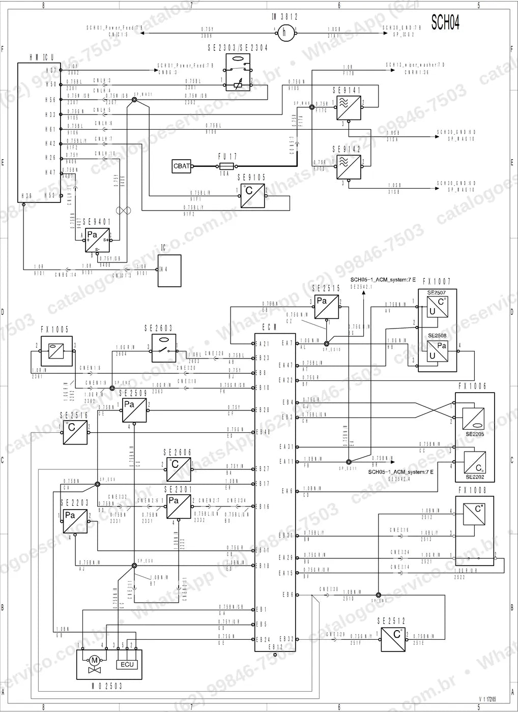 Manual de serviço Volvo EC750E (HR, L): ilustração técnica 1