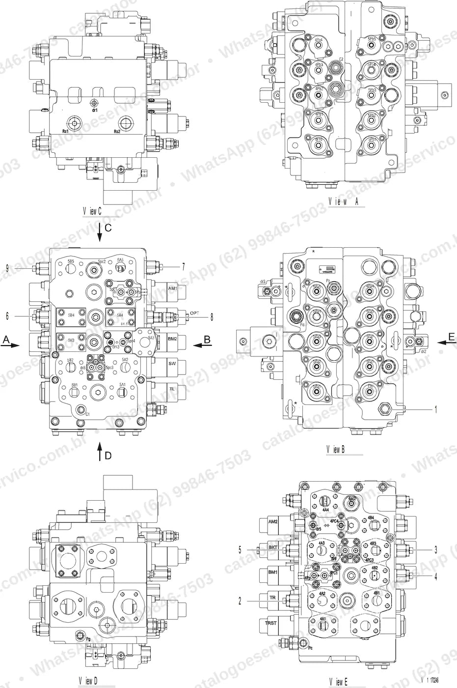 Manual de serviço Volvo EC950E L: ilustração técnica 1