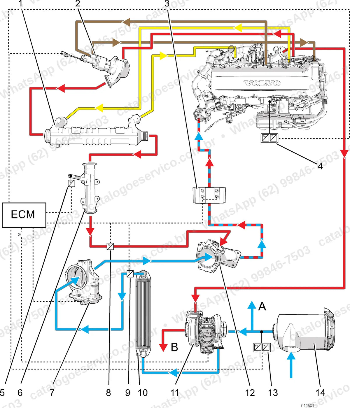 Manual de serviço Volvo EC950F (L, LC4): ilustração técnica 1