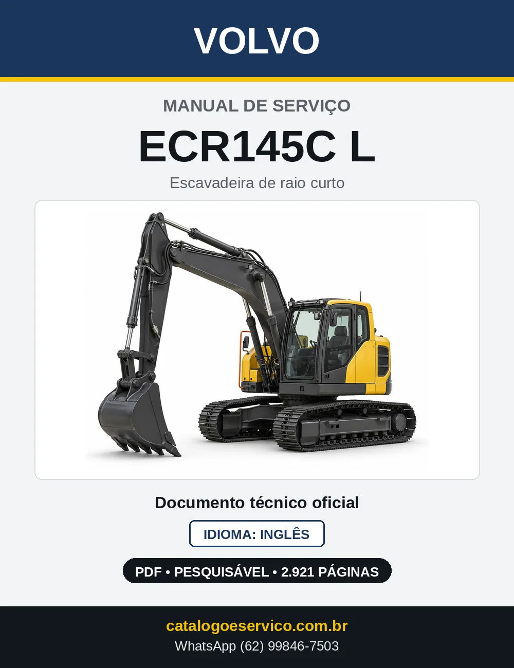 Capa do Manual de Serviço Volvo ECR145C L em PDF