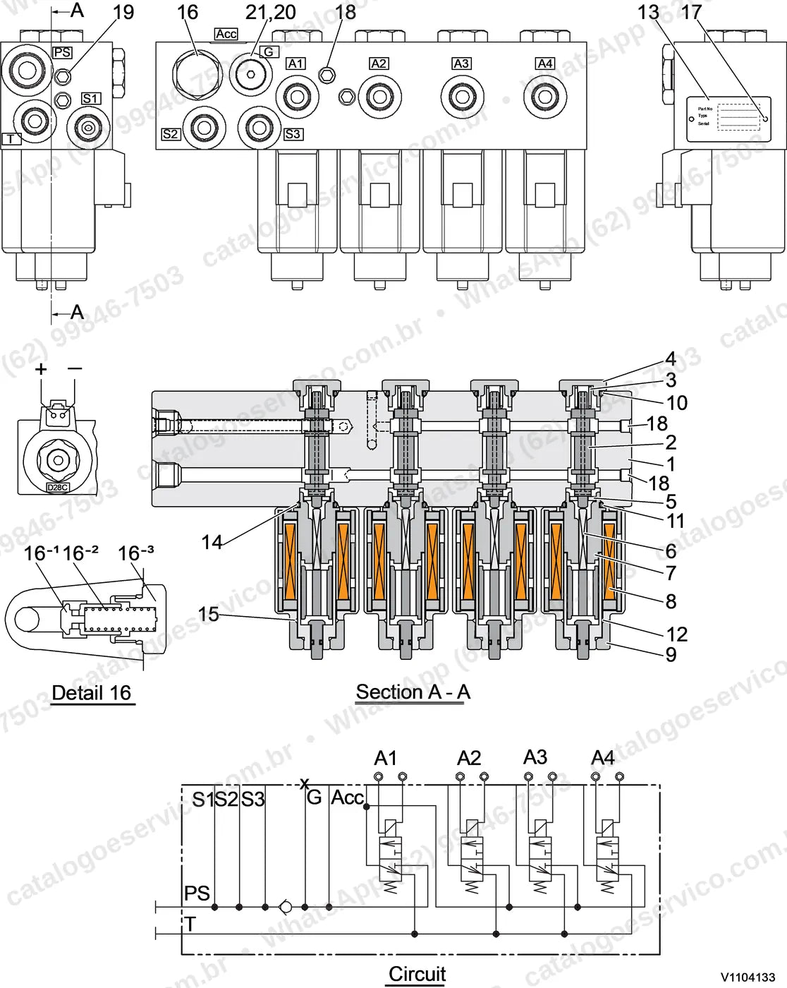 Manual de serviço Volvo ECR145D L: ilustração técnica 4
