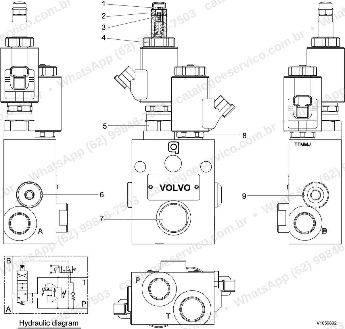 Manual de serviço Volvo ECR305C L: ilustração técnica 3