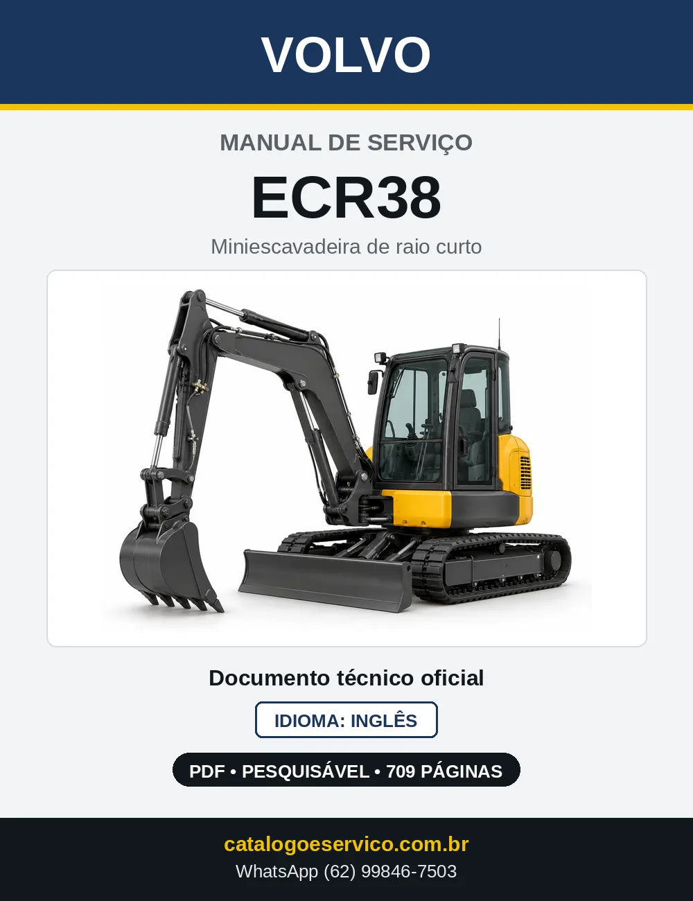 Capa do Manual de Serviço Volvo ECR38 em PDF