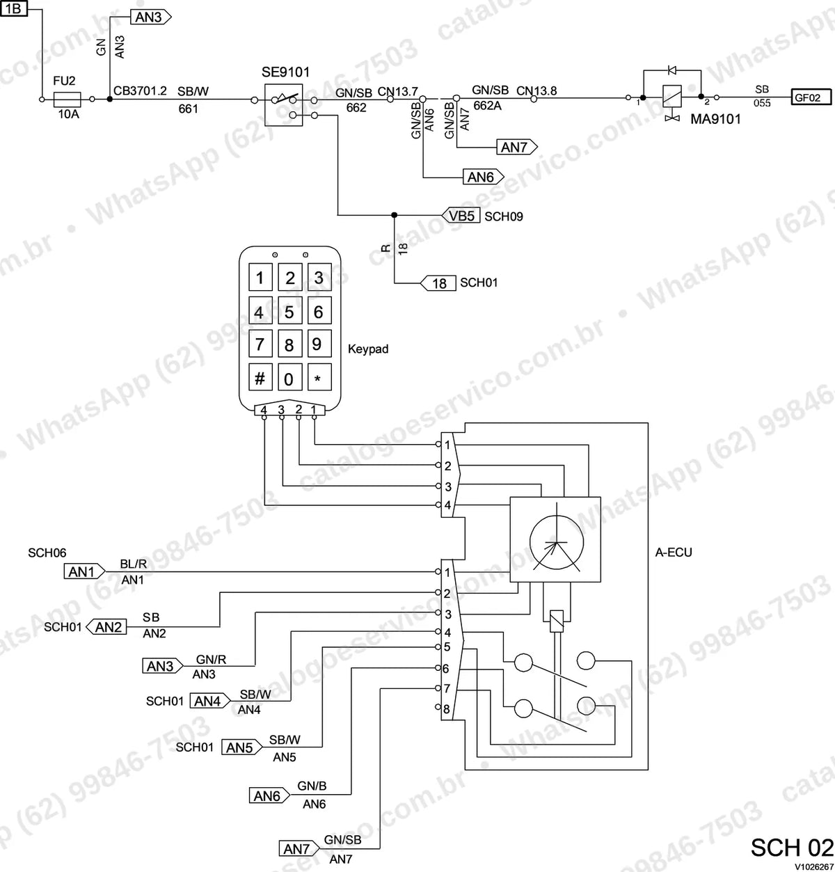 Manual de serviço Volvo ECR58: ilustração técnica 1