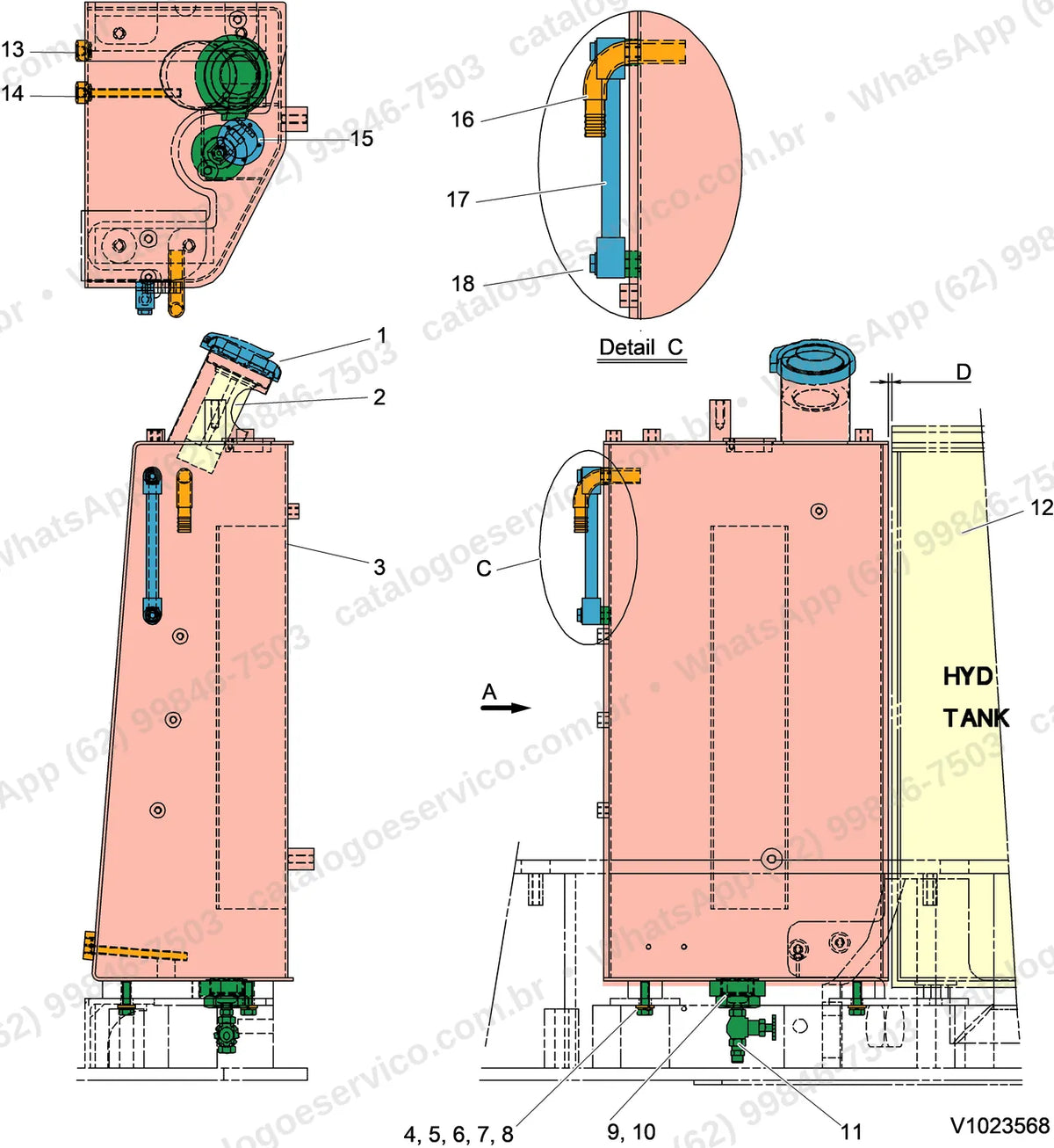 Manual de serviço Volvo ECR58: ilustração técnica 4