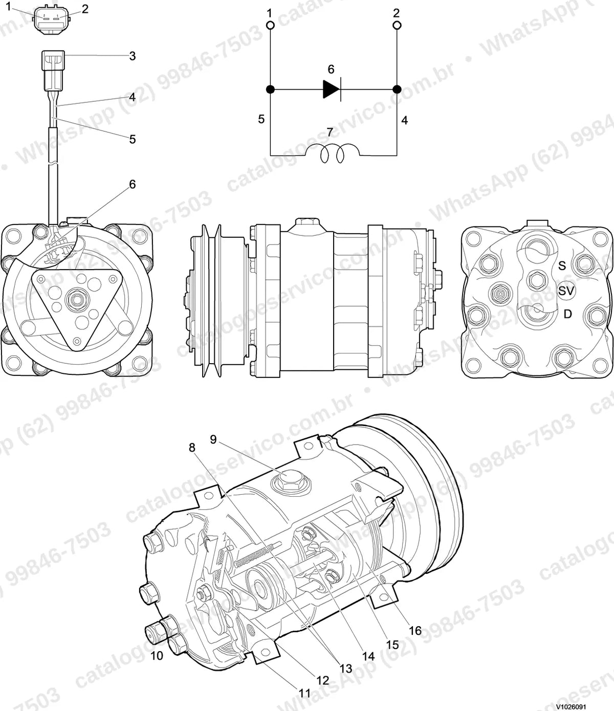 Manual de serviço Volvo ECR88: ilustração técnica 1