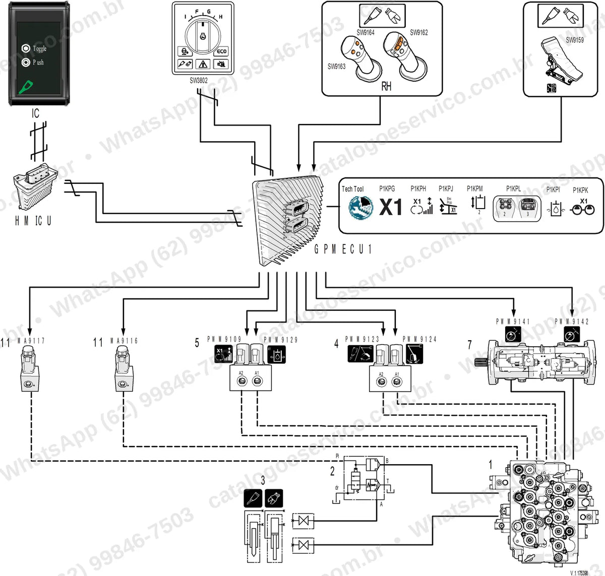 Manual de serviço Volvo EW150E: ilustração técnica 3