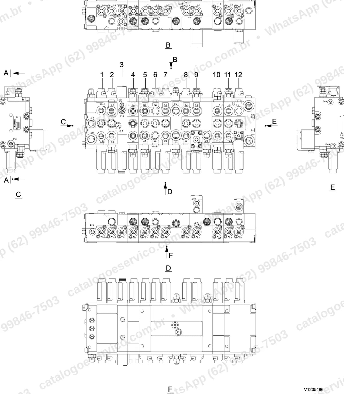 Manual de serviço Volvo EW60E: ilustração técnica 1