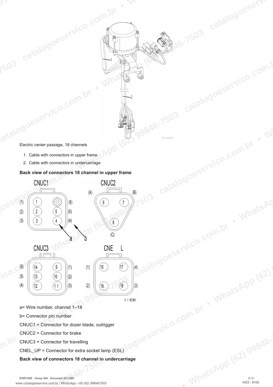 Manual de serviço Volvo EWR150E: página de procedimento com texto e figura (2)