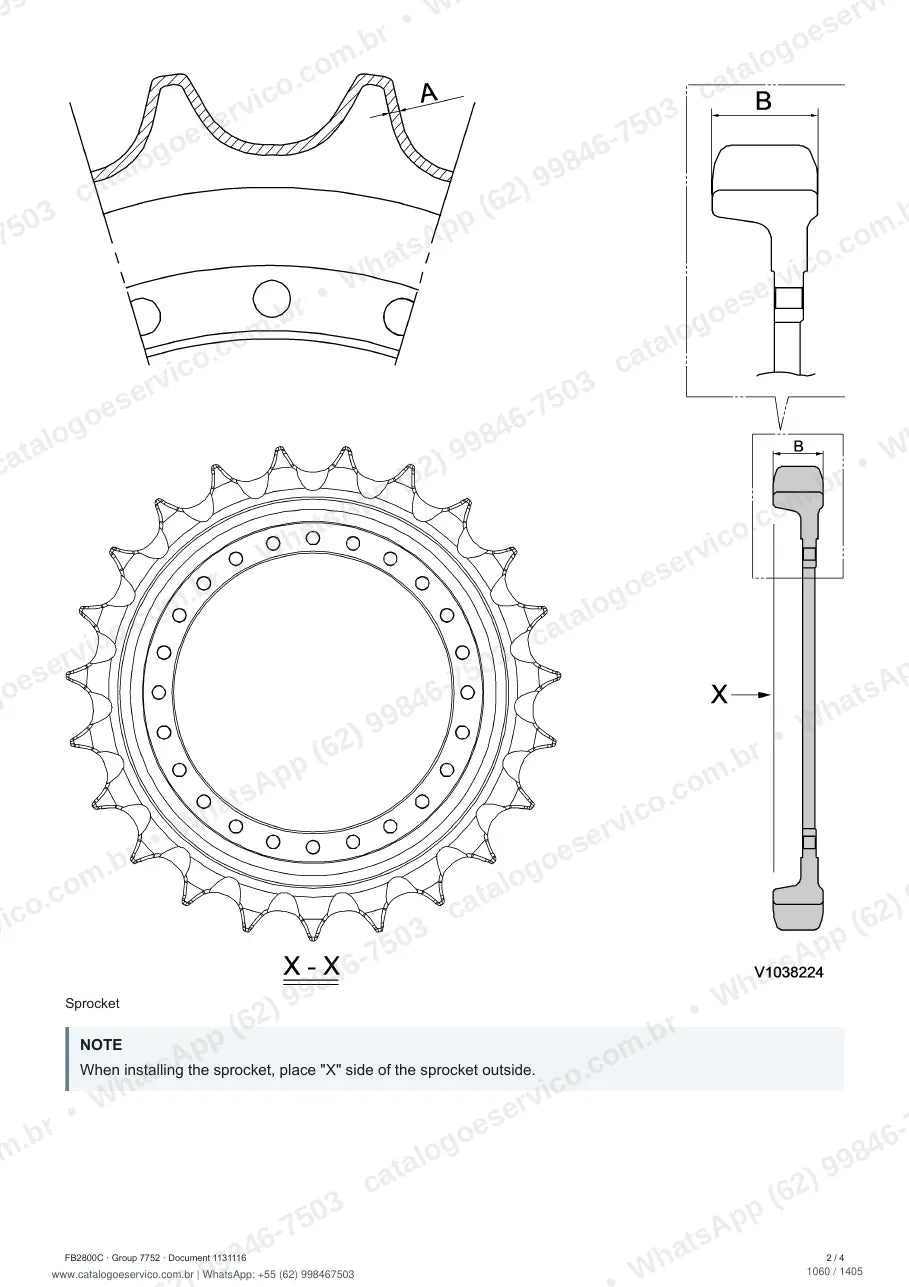 Manual de serviço Volvo FB2800C: página de procedimento com texto e figura (2)