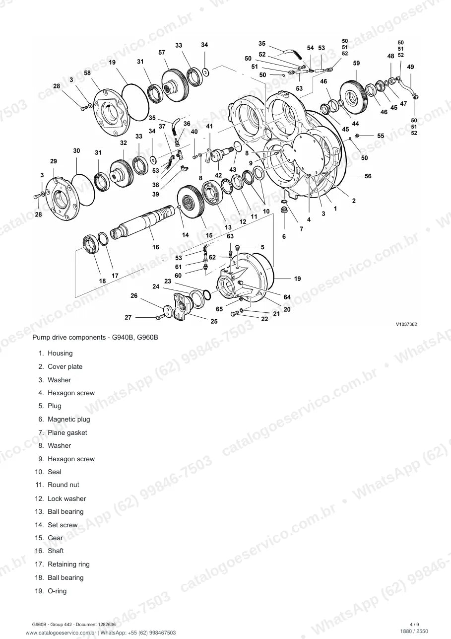Manual de serviço Volvo G960B: página de procedimento com texto e figura (2)