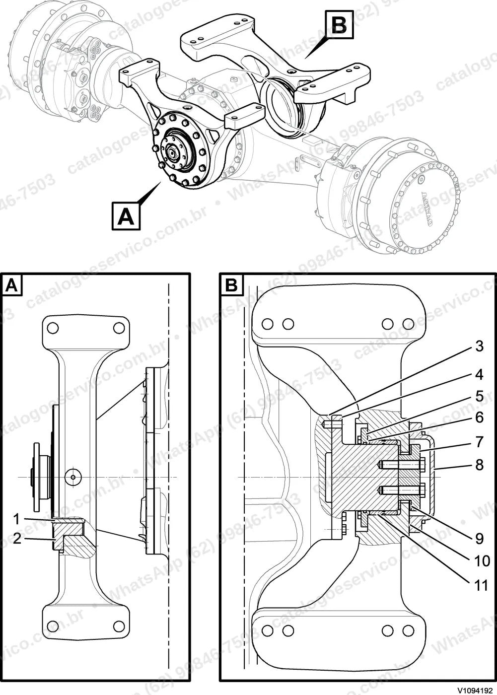 Manual de serviço Volvo L105: ilustração técnica 4