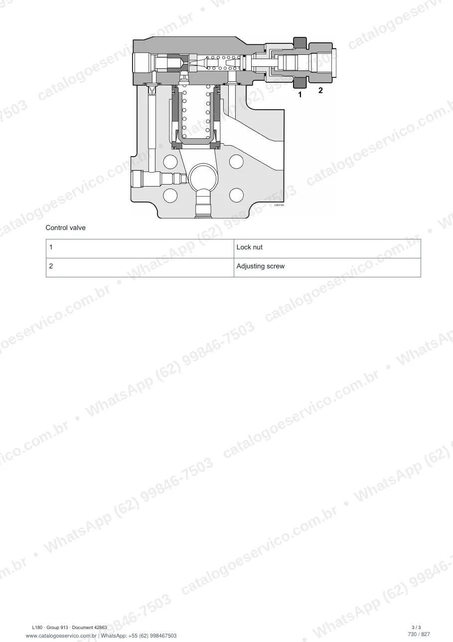 Manual de serviço Volvo L180, L180 CO e L180 HL: página de procedimento com texto e figura (2)