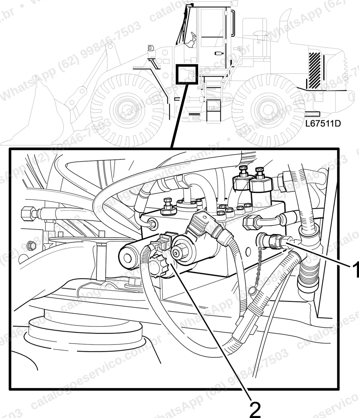 Manual de serviço Volvo L180E HL: ilustração técnica 2