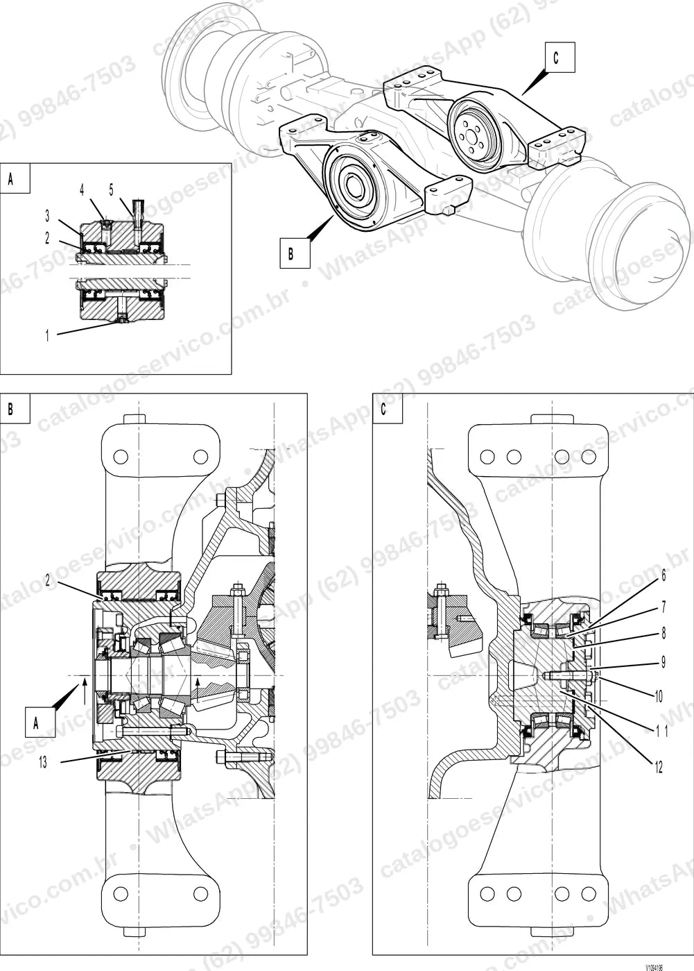 Manual de serviço Volvo L180G e L180G HL: ilustração técnica 1