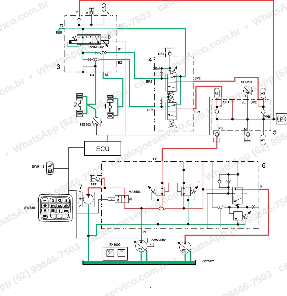Manual de serviço Volvo L250G: ilustração técnica 1