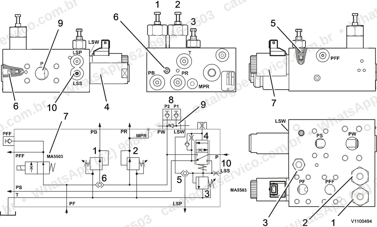 Manual de serviço Volvo L250H: ilustração técnica 4