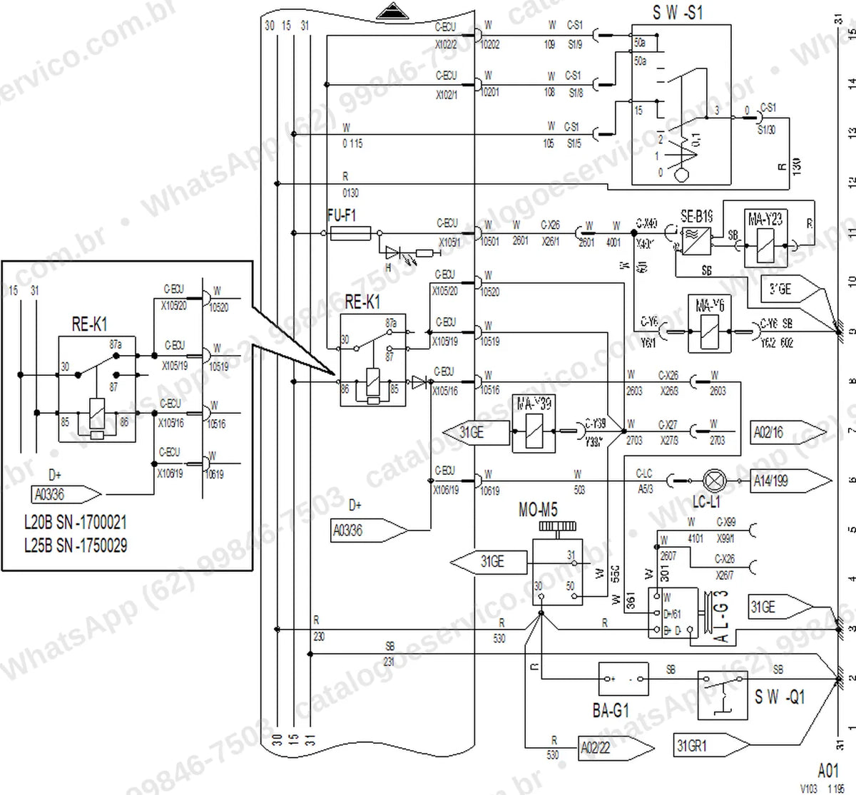 Manual de serviço Volvo L25B: ilustração técnica 4
