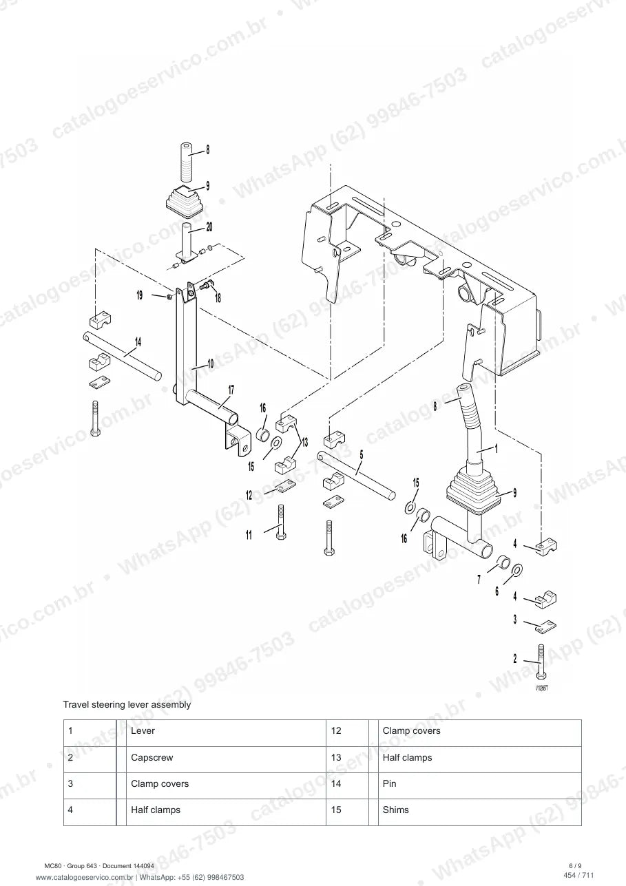 Manual de serviço Volvo MC80: página de procedimento com texto e figura (2)